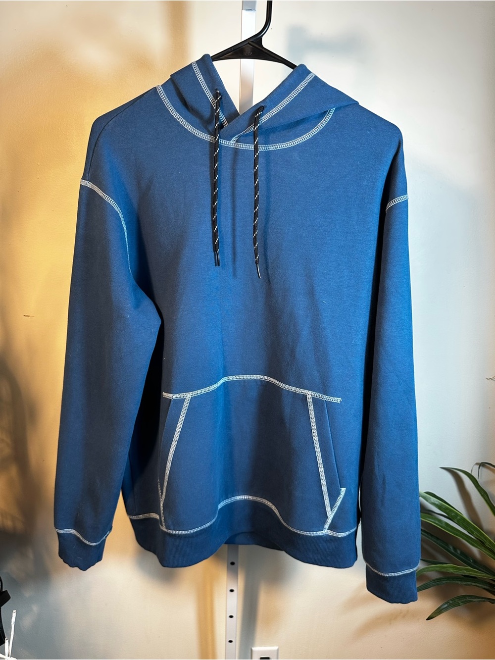 P317. Edgar +Ash Blue Men's Hooded Pullover Sweatshirt